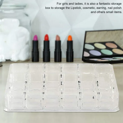Miniatura 3 de Acouto Organizador de lápiz labial portátil con 18 ranuras, mini gabinetes, cajón, joyería, maquillaje, cosméticos, caja de almacenamiento, soporte