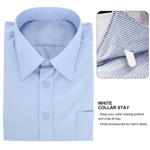 Miniatura 4 de VILLCASE Estancias de cuello blanco de plástico, refuerzos de huesos para insertos de camisas, 200 piezas