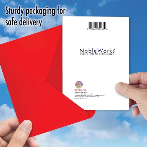 Miniatura 5 de NobleWorks Divertida tarjeta de felicitación de Navidad con sobre de 5 x 7 pulgadas (1 tarjeta) Feliz Navidad, días libres de accidentes, C8741XSG