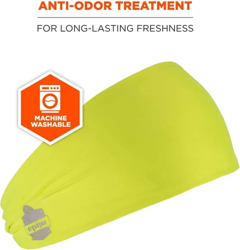 Miniatura 8 de Ergodyne Chill Its 6634 - Diadema deportiva para hombres y mujeres, absorbe la humedad, color lima