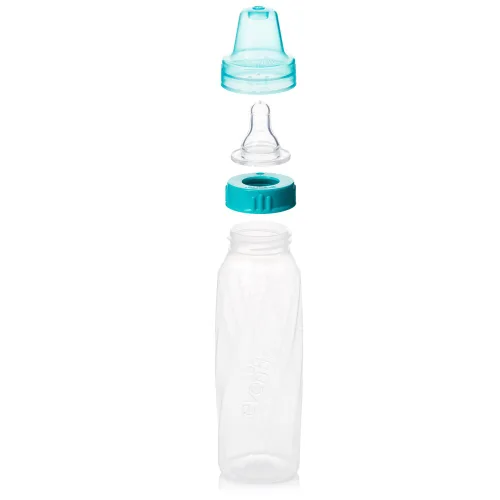 Miniatura 3 de Evenflo Feeding Botellas clásicas de plástico transparente estándar para bebé, bebé y recién nacido, verde azulado, verde/azul, 8 onzas