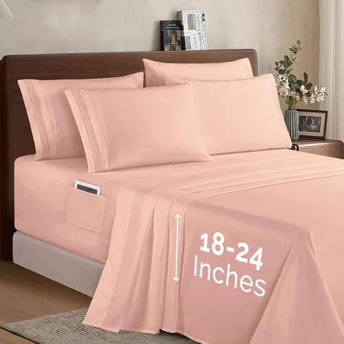 Miniatura 33 de Elegant Comfort - Juego de ropa de cama resistente a arrugas y decoloración más acogedor, sábana bajera elástica en todo el contorno, bolsillo