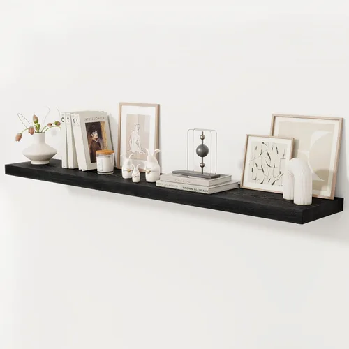 Miniatura 29 de Fun Memories - Estante flotante de 12 pulgadas, estantes de pared de madera rústica para decoración de pared y almacenamiento, estante flotante