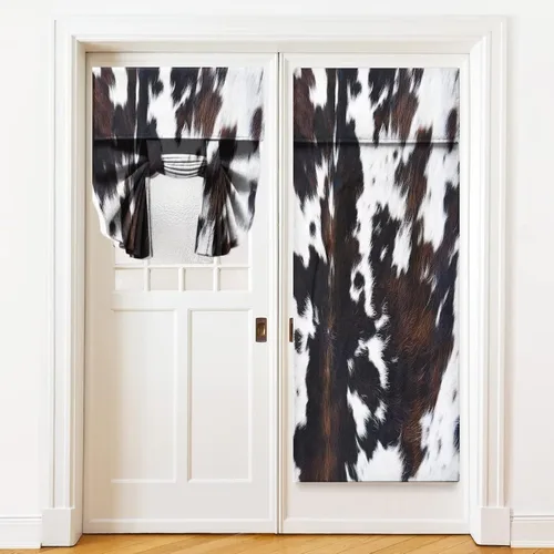 Miniatura 10 de Cortinas de puerta negras y rojas para ventanas de puerta, estampado de leopardo y cebra, cortinas de ventana para puerta de vidrio francesa