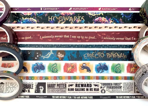 Miniatura 2 de Paper House Productions Harry Potter Foil Accent - Paquete de 10 cintas washi con 5 rollos de 0.591 in y 5 rollos de 0.197 in - atrevida y brillante