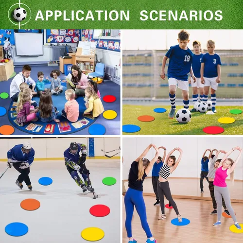 Miniatura 6 de Marcadores de punto de polietileno de 9 pulgadas, de goma antideslizante, marcadores de entrenamiento de agilidad, puntos de piso, conos de campo