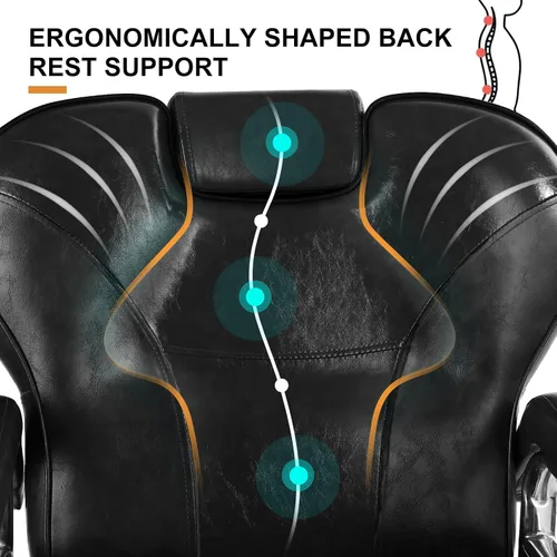 Miniatura 8 de Artist hand Silla de peluquería reclinable resistente con reposacabezas y reposapiés, silla giratoria de 360 grados, equipo de belleza para Negro