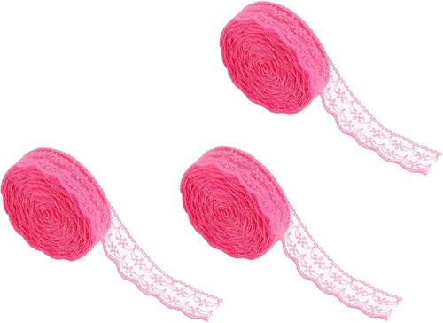 Miniatura 56 de MECCANIXITY 8 Yard Lace Trim Ribbon, 0.9 Inch Wide Vintage Floral Pattern Crochet Lace Edge Ribbon Trimming for DIY Sewing Crafts Gift Wrap Wedding