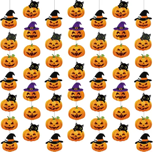 8 guirnaldas de Halloween para decoración de Halloween, de papel, espirales colgantes, guirnalda colgante, decoración para el hogar, aula, interior