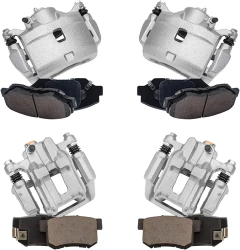 Miniatura 10 de Detroit Axle - Kit de freno delantero para Nissan Sentra 2020-2024 de 11.02 pulgadas, rotores de freno de disco perforados y ranurados, pastillas