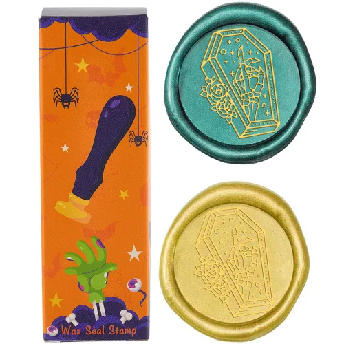 Miniatura 11 de CRASPIRE Sello de cera de Navidad con diseño de copos de nieve, cornamenta de árbol, retro, 0.98 pulgadas, latón extraíble con mango de madera