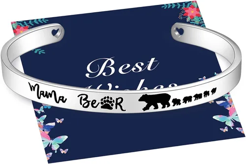 Miniatura 11 de Veeshy Pulseras de puño de mamá osa con cachorros para mujeres