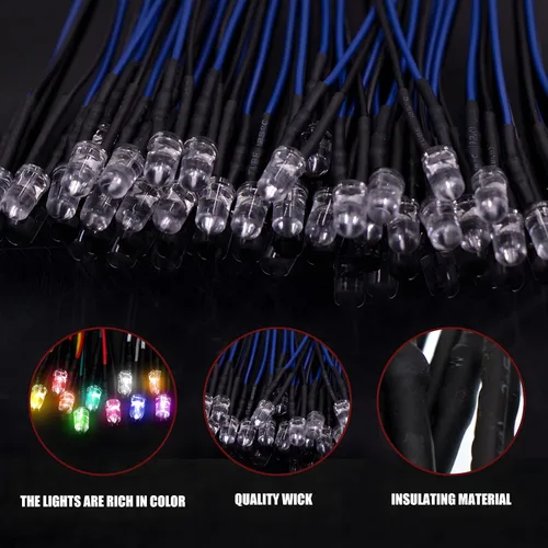 Miniatura 4 de 35 diodos LED azules precableados, diodos LED ultra brillantes de 12 V 0.197 in con resistencia incorporada para proyectos de bricolaje, Arduino