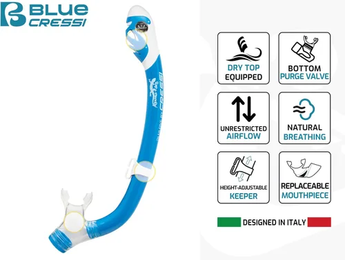 Miniatura 4 de Cressi Youth Snorkel Set for Kids Ages 3 to 8 - Short Adjustable Fins, Silicone Mask, Dry Snorkel - Mini Bonete Pro Dry Set