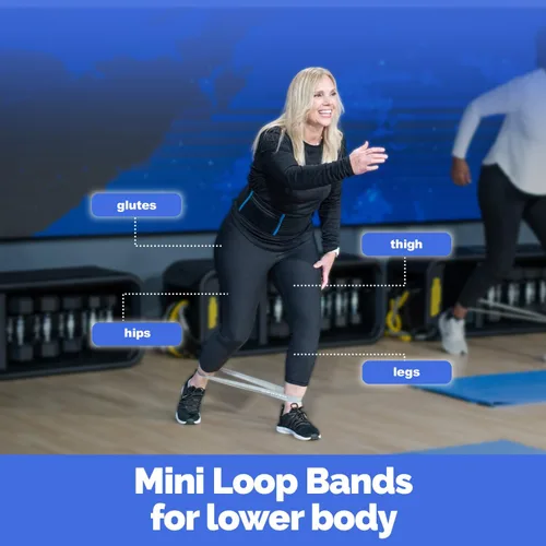 Miniatura 3 de Joey Thurman - Mini bandas de resistencia, paquete de 5 mini bandas de bucle para ejercicio, bandas de glúteos para glúteos, piernas y caderas