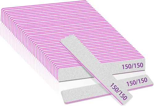 Miniatura 8 de BLESWIN 12 limas de uñas de grano 60/60, limas de uñas jumbo para uñas acrílicas, lima de uñas de doble cara para manicura, pedicura y uñas acrílicas