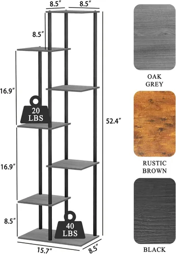 Miniatura 2 de Soporte para Plantas de Interior de 7 Niveles 8 Macetas Estante de Metal y Madera para Plantas, Múltiples Macetas de Flores Soportes Altos