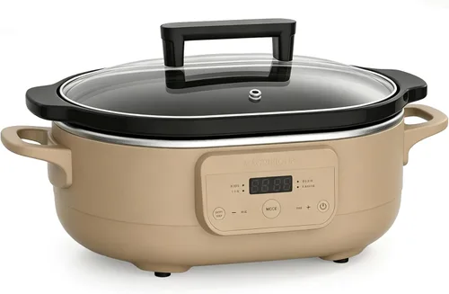 Olla de Cocción Lenta Programable de 6 Cuartos con Recipiente Antiadherente Saludable Extraíble - Pequeño Electrodoméstico de Cocina para Cenas