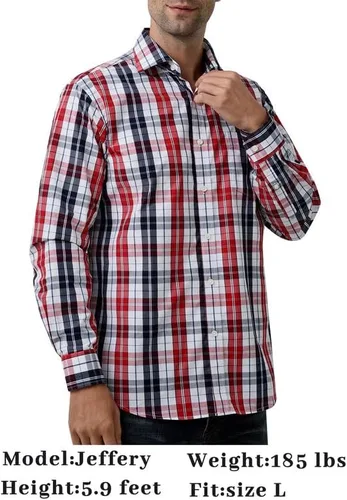 Miniatura 5 de Double Pump - Camisa de algodón para hombre, de manga larga, con botones y ajuste regular