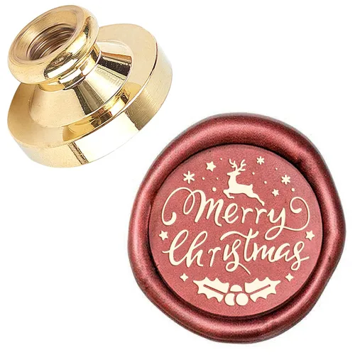 CRASPIRE Sello de cera de sellado de Feliz Navidad, solo 0.984 in, diseño de copos de nieve, muérdago, ciervo, alce, copo de nieve, X'Mas EVE, sello