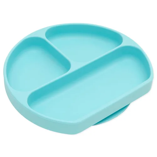 Bumkins Plato de silicona con agarre, plato de succión dividido, plato para bebé o niño pequeño, sin BPA, apto para microondas y lavavajillas,
