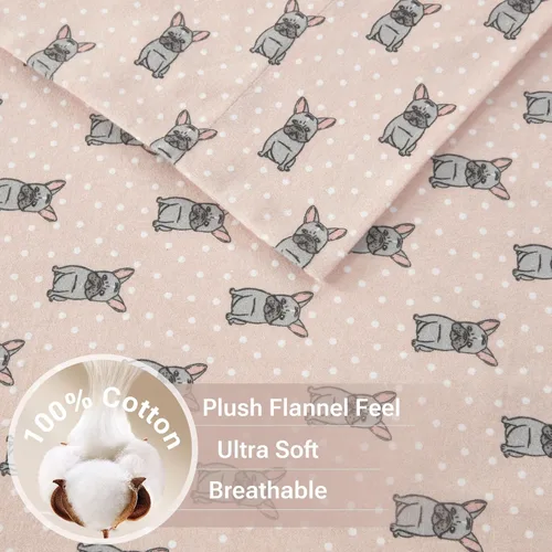 Miniatura 3 de True North by Sleep Philosophy - Sábana de franela acogedora y cálida 100% algodón - Estampado novedoso de animales y estrellas, lindo, ultrasuave
