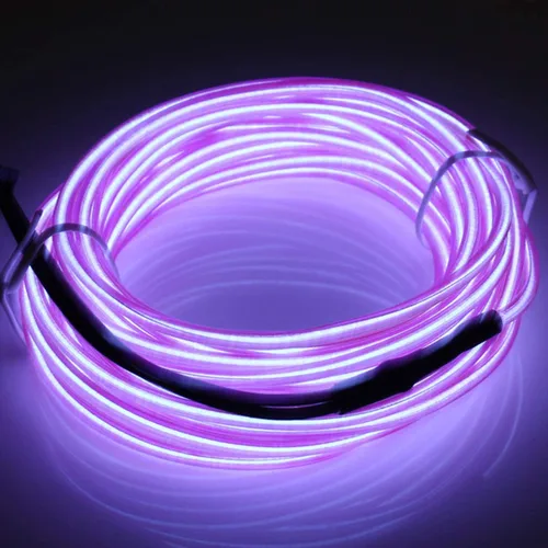 Miniatura 30 de JIGUOOR - Tira de luces de neón brillantes con cable EL y paquete de baterías, de 9.8 pies, 360 ° de iluminación, para bricolaje, festivales, Azul