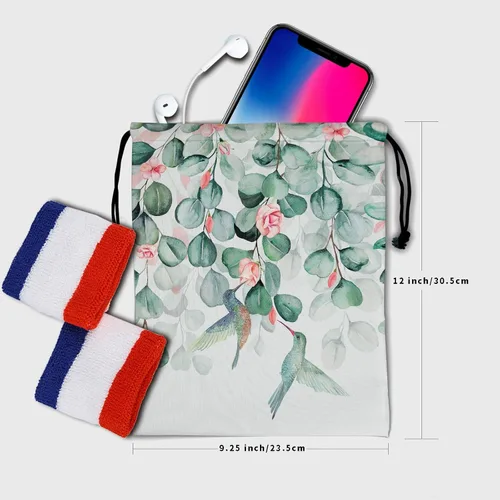 Miniatura 55 de Bolsa de agarre de gimnasia de piel de animal, bolsa de gimnasia con cordón ajustable, bolsa de cuerda para fauna silvestre, Mariposas Galaxy