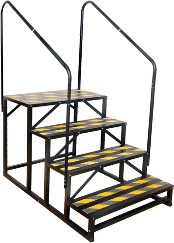 Miniatura 8 de TOCRETOARE Escalones de caravana con barandilla, bañera de hidromasaje, 2 escalones con pasamanos, escaleras portátiles para caravana de 5ª rueda