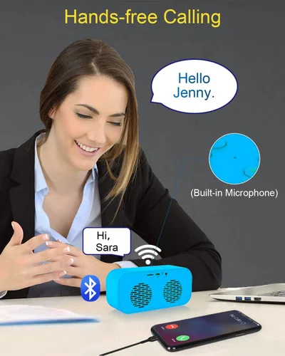 Miniatura 6 de AFK Reloj despertador digital con altavoz Bluetooth, reloj de escritorio para dormitorios, reloj de mesa pequeño con alarma dual, repetición, Azul