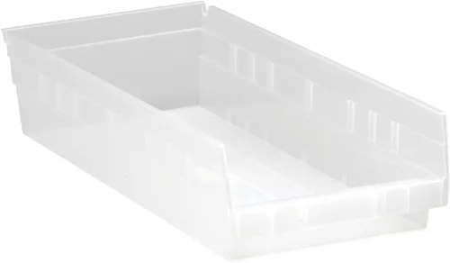 Miniatura 11 de Quantum Storage QSB108 - Contenedores de plástico anidables resistentes para farmacia, hospital y almacén, labio colgante y 7 ranuras divisoras