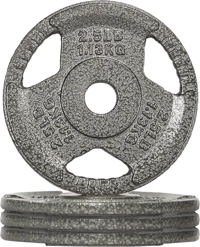 Fitvids Placa de pesas estándar de hierro fundido de 1 pulgada para entrenamiento de fuerza y levantamiento de pesas, varios pesos disponibles