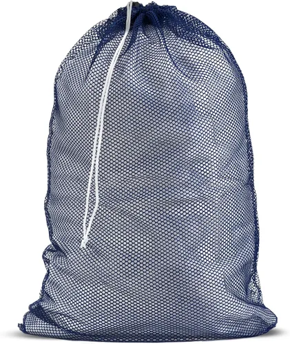 Miniatura 15 de Bolsa de lavandería de malla XL de Handy Laundry - Duradera, lavable a máquina con cierre de cordón seguro - Perfecta para dormitorios Negro