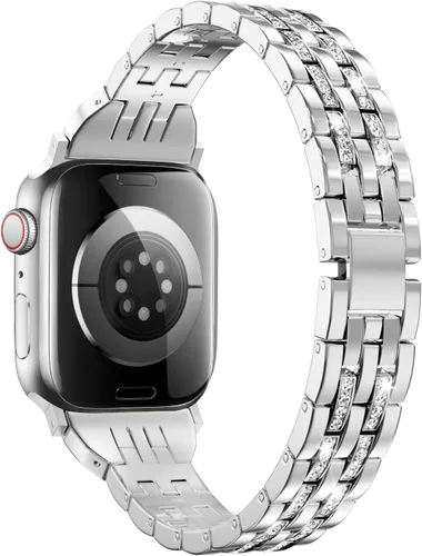 Miniatura 21 de MoKo Banda delgada compatible con Apple Watch Band Ultra3/2/1 49mm/Series 11/10/9/8/7/6/5/4/3/2/1/SE3/SE2/SE 46/45/44/42/41/40/38mm, correa de metal