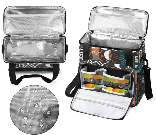 Miniatura 3 de Bolsa de transporte para cafetera, color azul, compatible con Keurig K-Mini o K-Mini Plus, portátil, de una sola porción, con bolsillos para AA