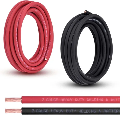 Miniatura 13 de Cable de Batería Calibre 2/0, 10 Pies Rojo + 10 Pies Negro 2/0 AWG Cable de Alambre de Soldadura de Cobre Puro, para Automotriz, Batería, Solar