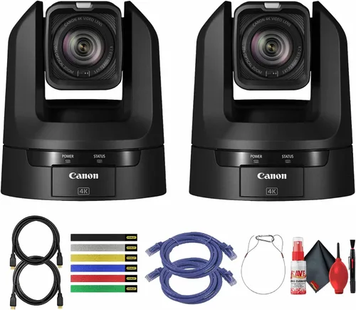 Miniatura 11 de Canon Cámara CR-N100 4K NDI PTZ con zoom de 20x (negro satinado) (6527C001) + cable HDMI + 6 bridas de cable de colores surtidos + cable de red +