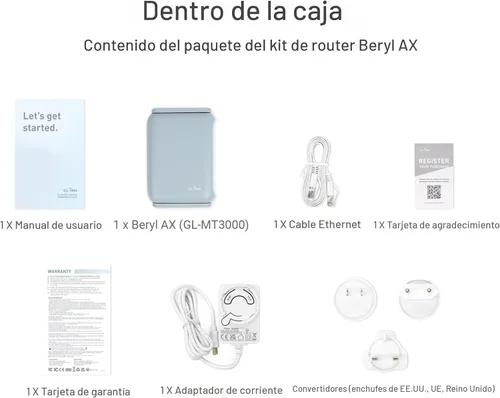 Miniatura 6 de GL.iNet GL-MT3000 (Beryl AX) - Router portátil de viaje, Wifi 6 de bolsillo inalámbrico 2.5G, routers VPN portátiles WiFi para viajes, enrutadores