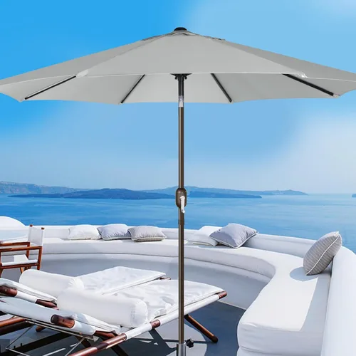 Miniatura 4 de Blissun - Sombrilla de aluminio para patio al aire libre de 9 pies, sombrilla de mesa para exteriores, sombrilla de jardín, sombrilla de mercado