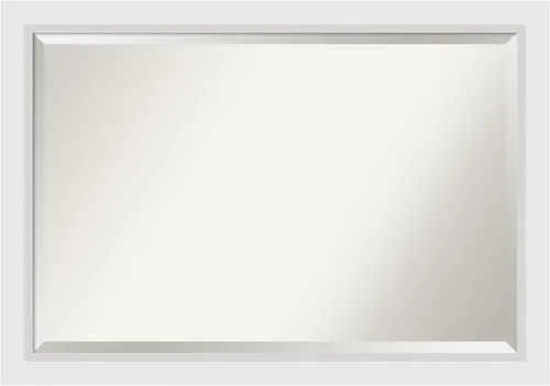 Miniatura 13 de Amanti Art - Espejo de baño blanco para sobre lavabo, espejo de tocador rectangular blanco de 24x20, marco de madera moderno pequeño, se cuelga