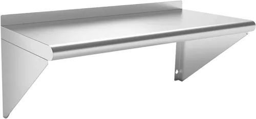 Miniatura 10 de Estante comercial de acero inoxidable de 12 x 24 pulgadas, paquete de 2 estantes de almacenamiento de alimentos montados en la pared, estante