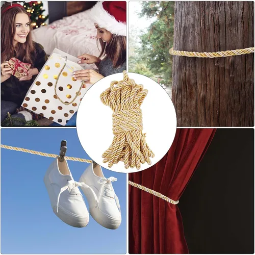 Miniatura 7 de GORGECRAFT Cuerda de poliéster de 0.315 in con ajuste torcido de 32.8 ft, accesorios de cuerda para cortina, hilo y cordón para pulseras, cuerdas