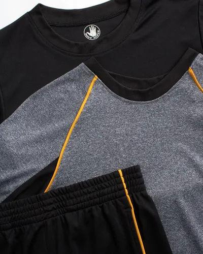 Miniatura 2 de Body Glove Conjunto de pantalones cortos activos para niños, camiseta de rendimiento de 3 piezas, camiseta sin mangas, pantalones cortos (8-14)