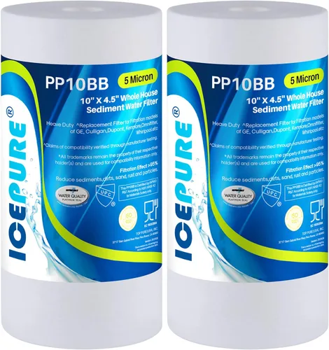 ICEPURE Filtro de agua de sedimentos para toda la casa, 5 micrones, 10 x 4.5 pulgadas, compatible con Culligan RFC-BBSA, W15-PR, HD-950, WFHD13001B,