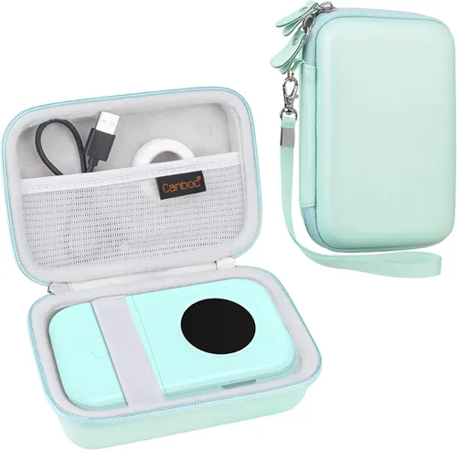 Canboc Funda rígida para Phomemo D30 D35/Memoking D30/NIIMBOT D11, bolsa de almacenamiento portátil térmica Bluetooth para impresora de etiquetas,