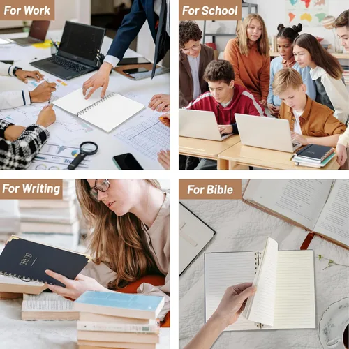 Miniatura 6 de Yoment Cuaderno de espiral de 8.5 x 11 pulgadas, cuadernos de tapa dura A4 para el trabajo, cuaderno con rayas universitarias, diario, cuadernos