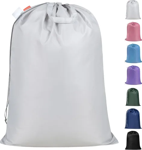 Miniatura 23 de Polecasa Bolsa de lavandería extra grande y resistente con asas duraderas y cierre de cordón, 28 x 36 pulgadas, bolsas de almacenamiento duraderas