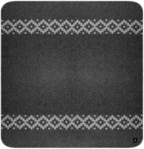 Miniatura 2 de Manta gruesa de lana de alpaca pesada para acampar al aire libre en interiores, diseño étnico suave de Perú (gris oscuro, gris suave, tamaño queen)
