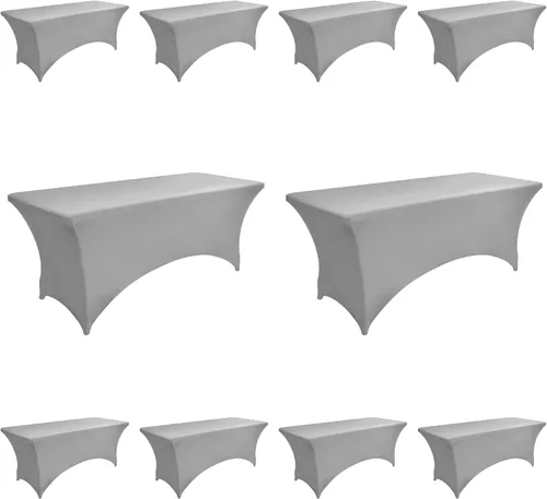 Miniatura 11 de Paquete de 2 Cubiertas de Mesa de Spandex de 4 pies para Mesas Plegables Rectangulares - Manteles Elásticos Ajustados Resistentes a las Arrugas