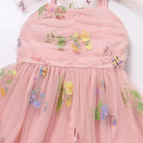 Miniatura 20 de IMEKIS Vestido de princesa de cumpleaños para niña pequeña, confeti brillante, bohemio, arco iris, pastel, sesión de fotos, traje para 1-6T
